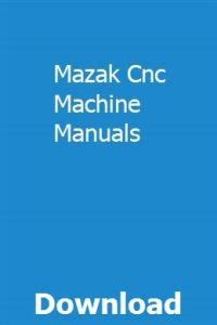 mazak cnc manual pdf